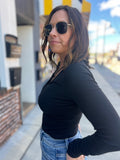 V Neck Ruched Long Sleeve