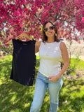 Asymmetrical Button Detail Tank
