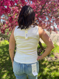 Asymmetrical Button Detail Tank