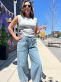 Drawstring Barrel Jeans