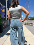 Drawstring Barrel Jeans