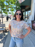 Floral Print Short Sleeve Top
