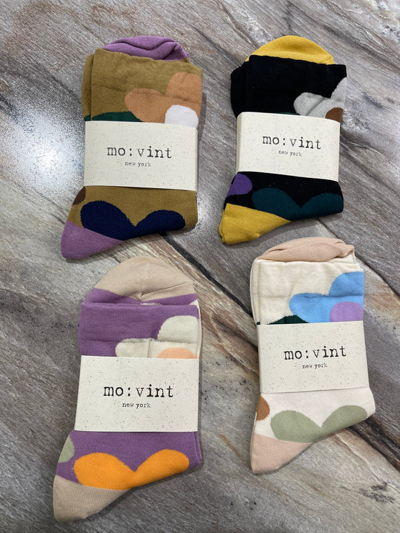 Multi Color Flower Print Socks