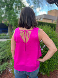 V Neck Sleeveless Back Tie