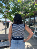 V Neck Striped Top