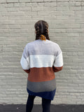Color Block Open Front Sweater Cardigan
