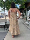 Floral Embroidered Sleeveless Midi