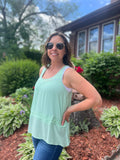Lace Yoke Sleeveless Top