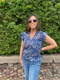 Floral Pleated Blouse