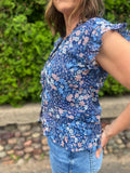 Floral Pleated Blouse
