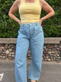 Denim Striped Wide Leg