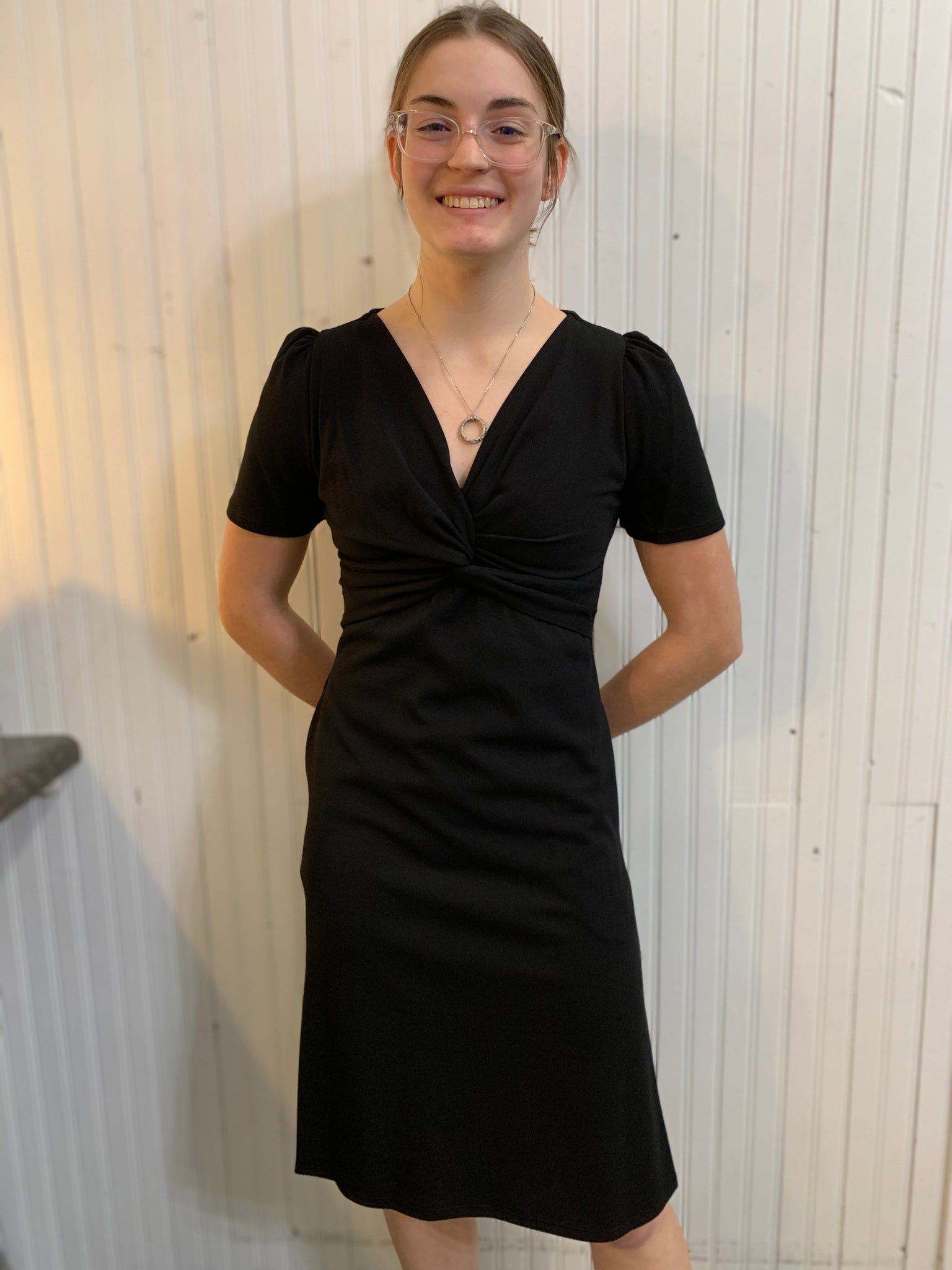 Midi Length Twist Front Solid Dress Two Sisters Boutique Midi Length Twist Front Solid Dress Two Sisters Boutique