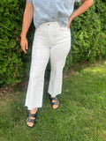 JBD White Slim Wide Leg Jeans