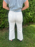JBD White Slim Wide Leg Jeans