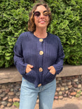 Sweater Cardigan With Button Detail