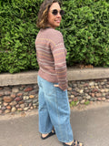 Striped Crochet Knit Long Sleeve