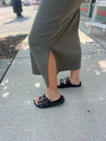 Round Neck Sleeveless Scuba Maxi Dress