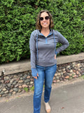 Henley Ribbed Hoodie