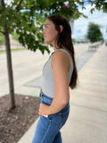 Sleeveless Striped Henley