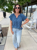 Floral Flutter Sleeve Blouse
