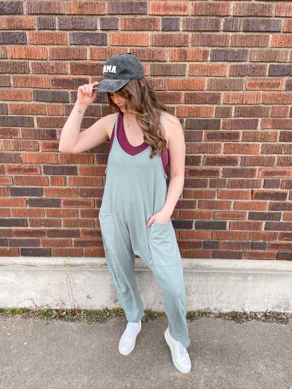 Casual Oversized Solid Knit Jumpsuit