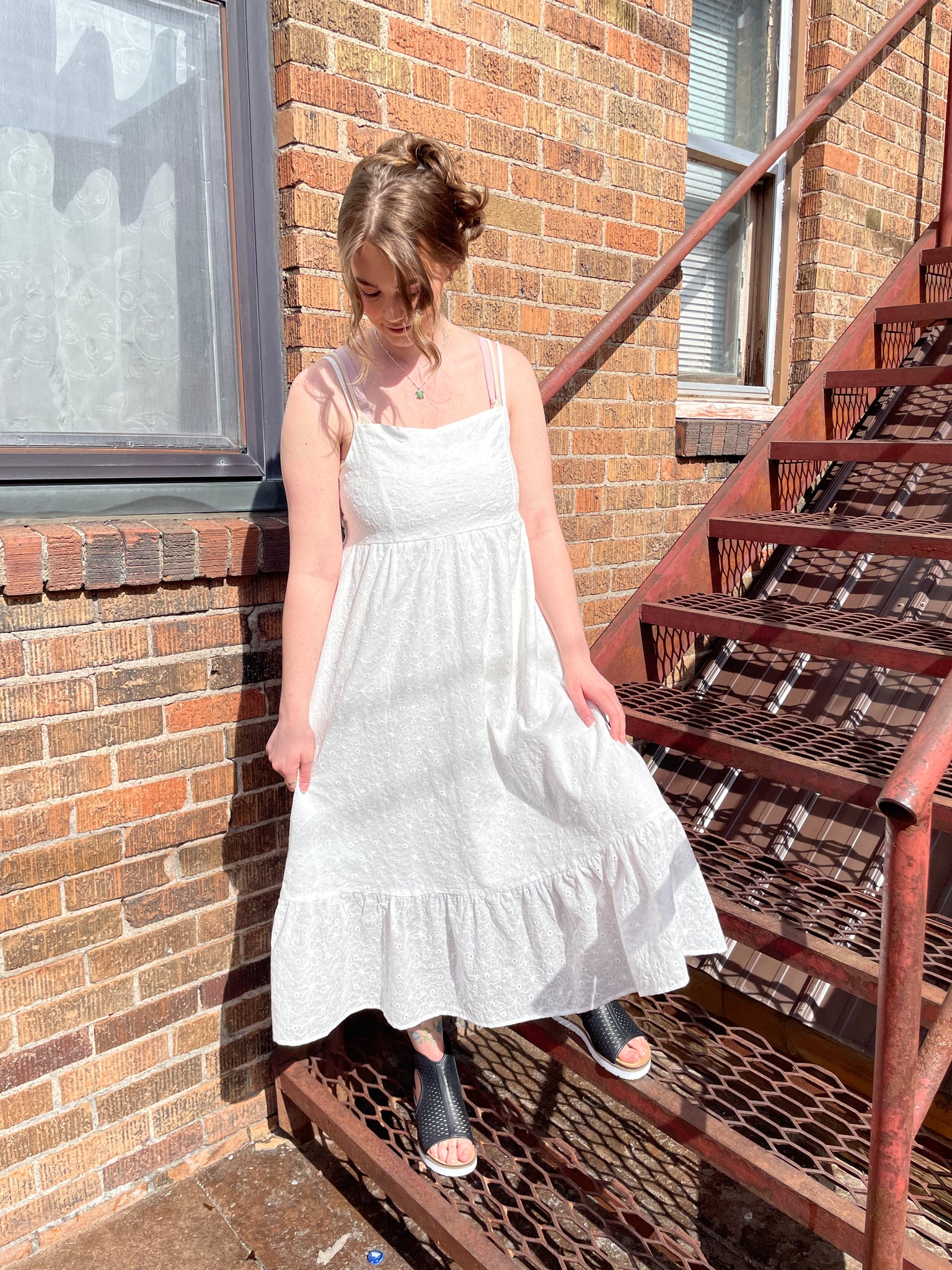 Lena Eyelet Midi Dress – Two Sisters Boutique Lena Eyelet Midi Dress – Two Sisters Boutique
