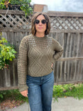 Cable Knit Crewneck Sweater