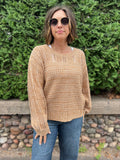 Open Knit Crewneck Sweater