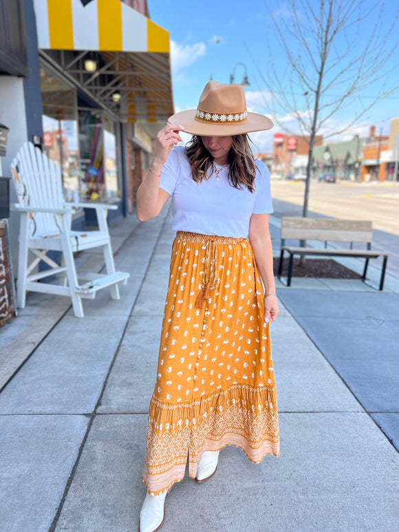 Boho Print Maxi Skirt