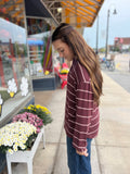 Striped Long Sleeve Knit Top