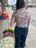 Floral Print Mesh Long Sleeve