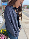 Cropped Soft Button Up Flannel