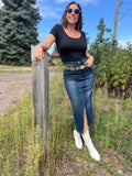 Mica Denim Midi Skirt W/Slit
