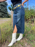 Mica Denim Midi Skirt W/Slit