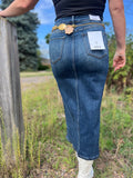 Mica Denim Midi Skirt W/Slit