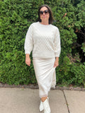 Lace Hem Satin Skirt
