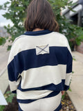 Striped Half Zip Long Sleeve