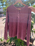 Ribbed Long Sleeve Henley Sweater