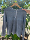 Ribbed Long Sleeve Henley Sweater