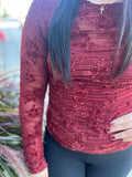 Embroidered Stretch Lace Long Sleeve