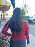 Embroidered Stretch Lace Long Sleeve