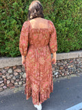 Twist Front Half Sleeve Midi Dress