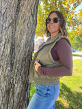 Cropped Mock Neck Puffer Vest
