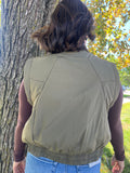 Cropped Mock Neck Puffer Vest
