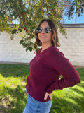 V Neck Long Sleeve Pullover Sweater