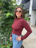 Basic Ribbed Mock Neck Top