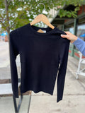 Rib Knit Long Sleeve Pullover