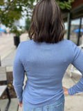 Rib Knit Long Sleeve Pullover