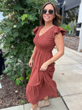 Flutter Sleeve Maxi Dress