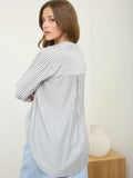 Striped Collared Button Down With Pockets